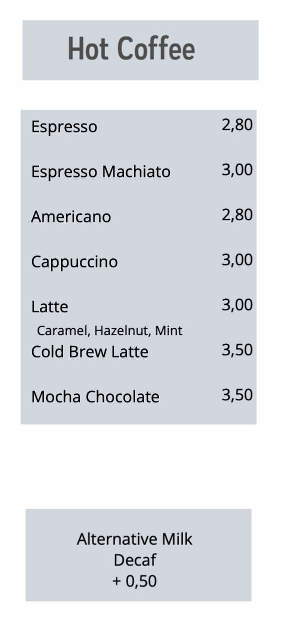 Menu page